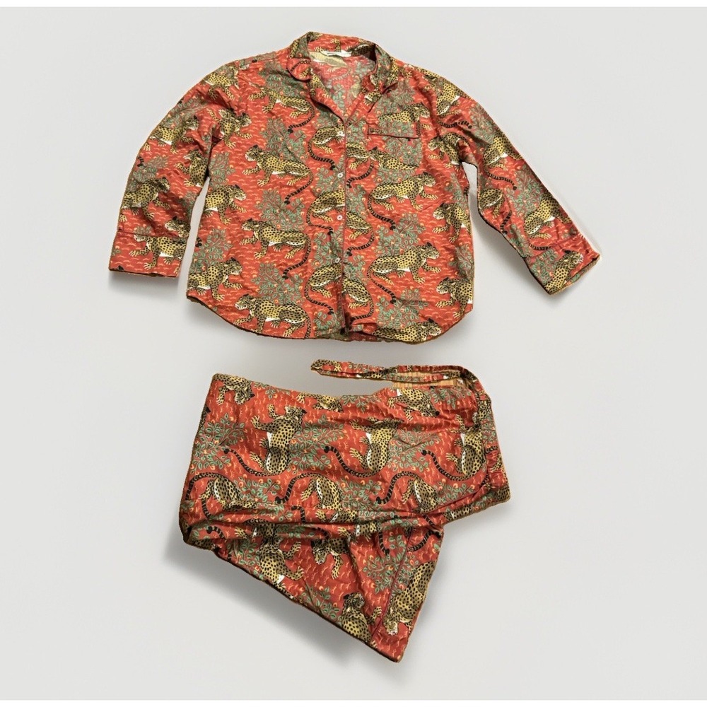 Print Fresh Bagheera Leopard Pajama Set Size Large Lightweight Anthropologie